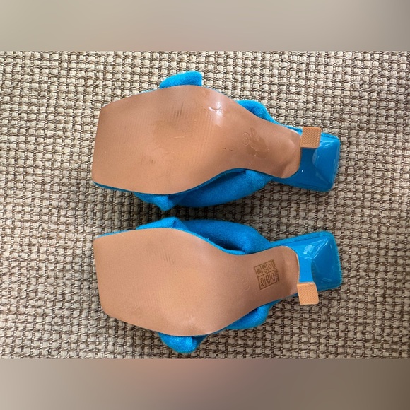 NWOB Pretty Little Thing Blue Terry Cloth Heels - Picture 7 of 11